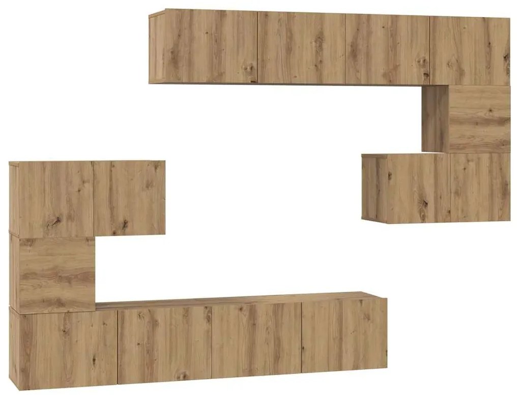 TV szekrény garnitúra 8 pcs kézműves tölgy 80 x 30 x 30 cm