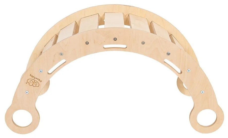 Rózsaszín-natúr színű borovi fenyő hinta 39x75x38 cm Montessori – Meowbaby