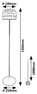 Rabalux 74038 - LED Dimmelhető állólámpa XELIRA LED/20W/230V 3000/4000/6000K