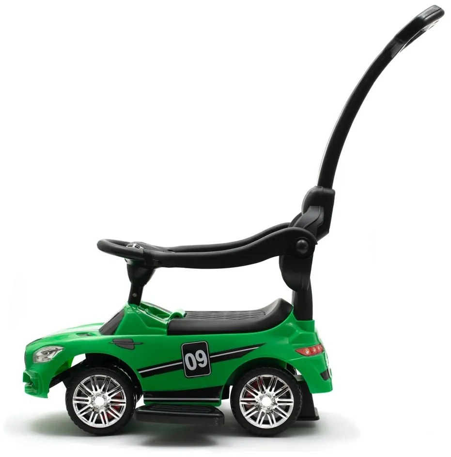 Baby Mix gyerek futóbicikli hanggal és vezetőrúddal Racer, zöld