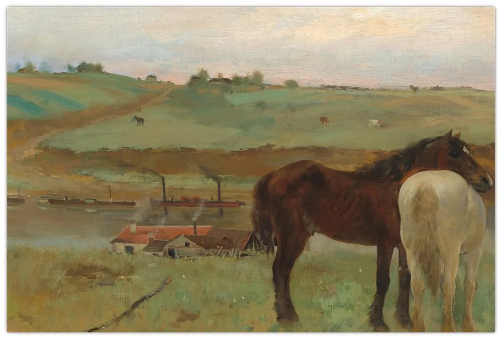 Kép - Edgar Degas, Horses in a Meadow, reprodukciók (90x60 cm)