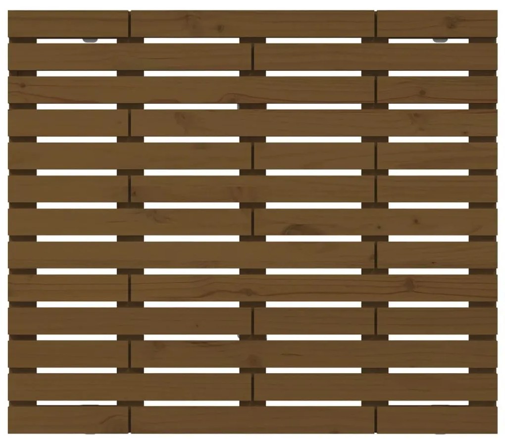 mézbarna tömör fenyőfa fali fejtámla 126 x 3 x 91,5 cm
