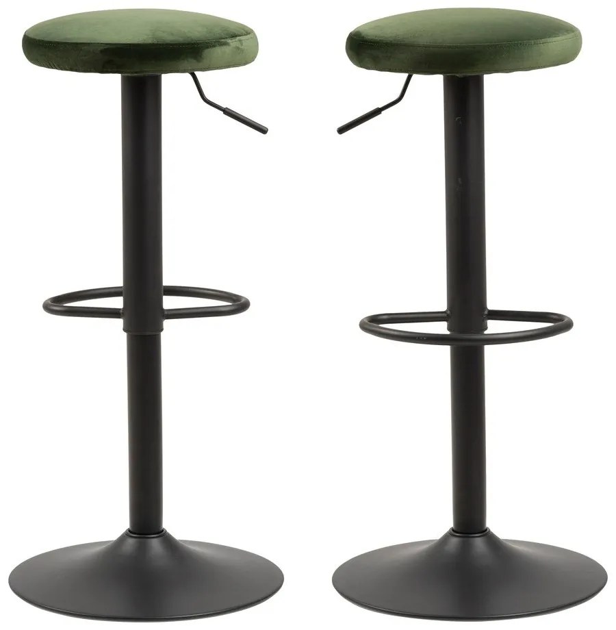 Zöld kárpitozott állítható magasságú bárszék (ülésmagasság 62 cm) Finch – Actona