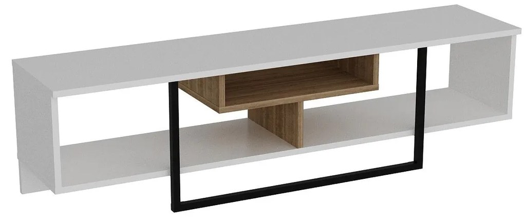 TV asztal/Szekrény Aslana 150 (fehér + fekete + tölgy) . 1101385
