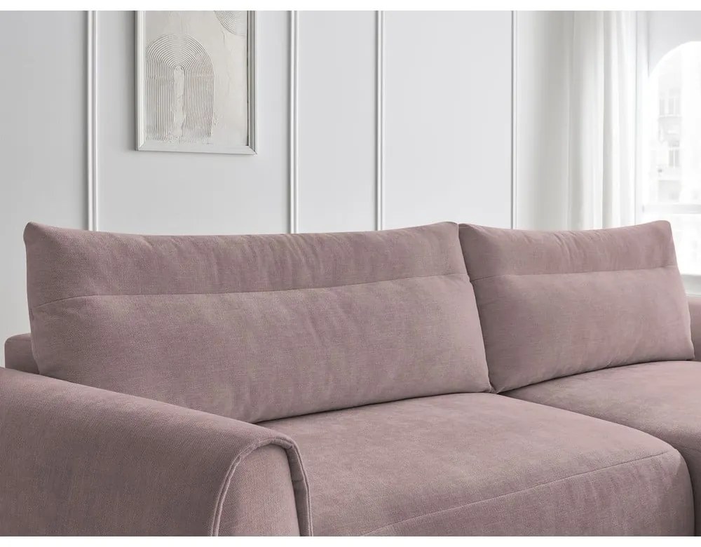 Világos rózsaszín sarokkanapé Aden – Bobochic Paris