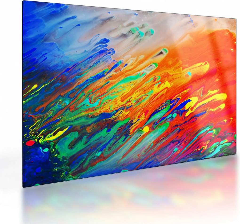 Kép - Színes absztrakció (üvegen) (70x50 cm)