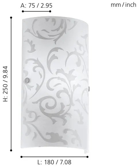 EGLO 90049 - AMADORA fali lámpa 1xE14/60W