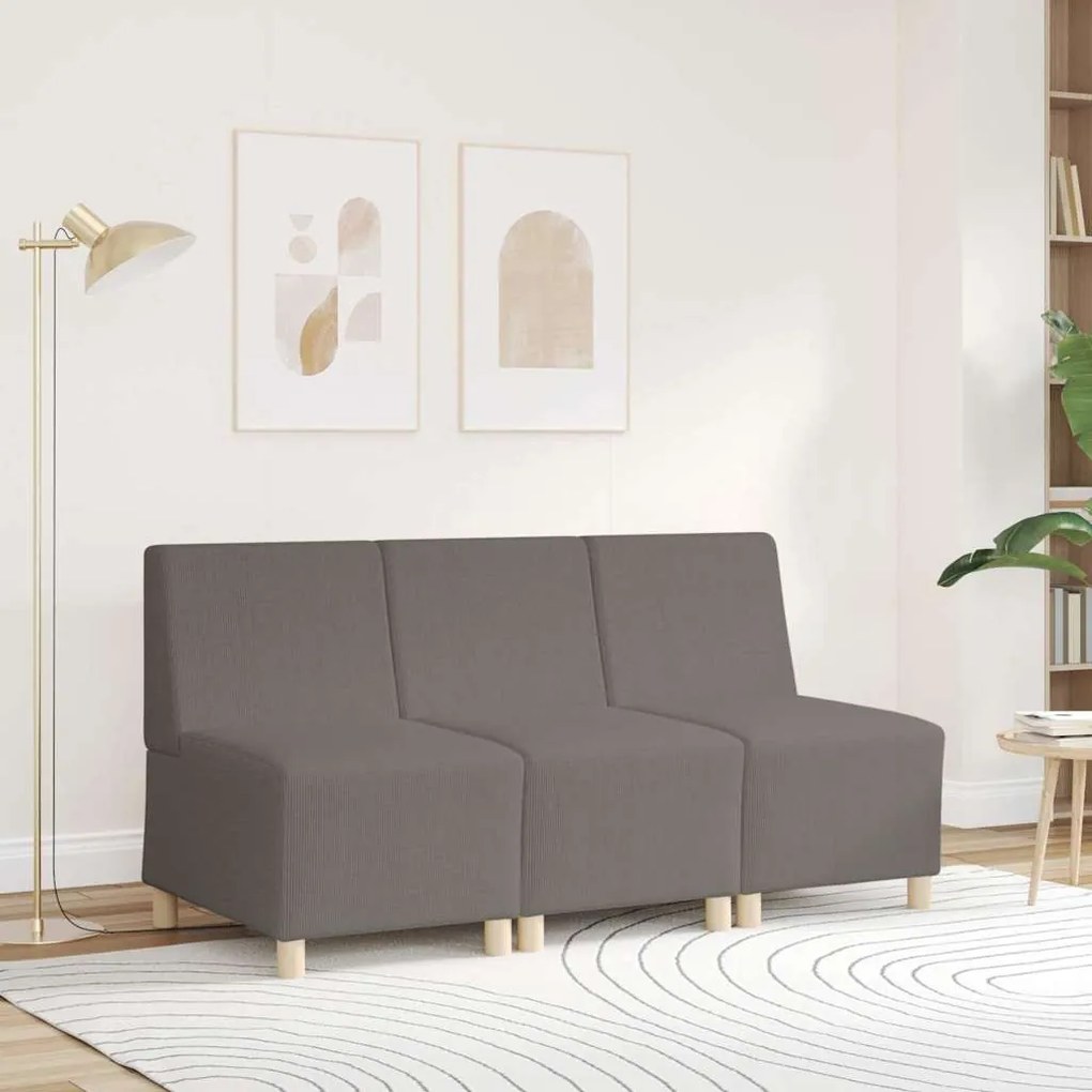 világosszürke kordbársony szövet kanapéfotel 55 cm