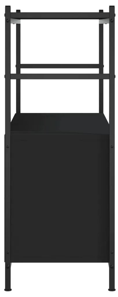 fekete szerelt fa és vas könyvespolc 80 x 30 x 78,5 cm