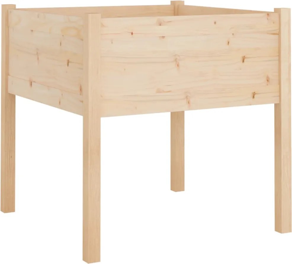vidaXL tömör fenyőfa kerti virágtartó 70 x 70 x 70 cm