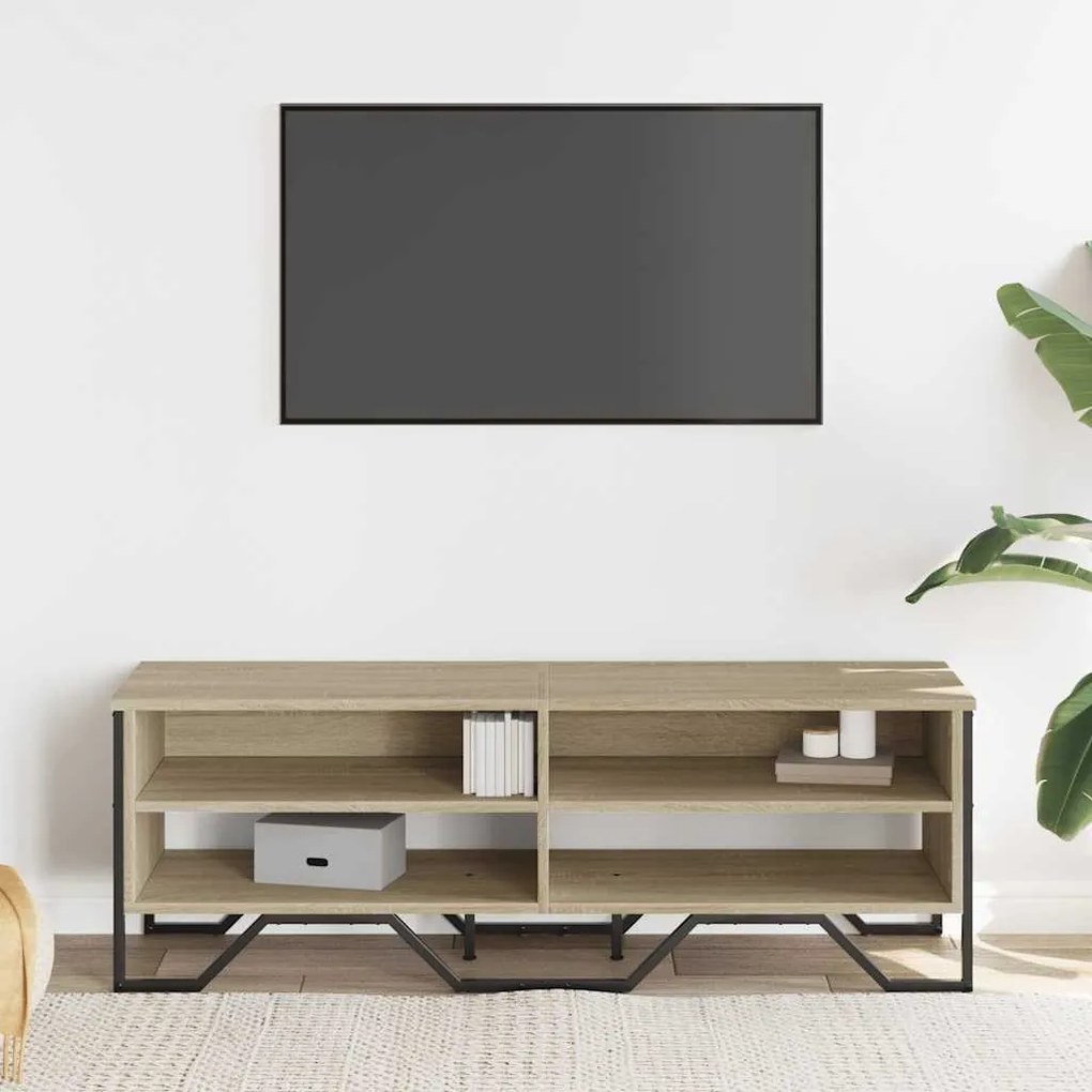 sonoma tölgy színű szerelt fa TV-szekrény 122 x 34 x 41 cm