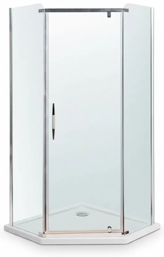 Celtic 100x100 cm ötszögletű zuhanykabin zuhanytálcával