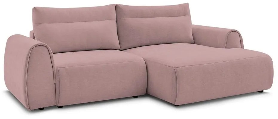 Világos rózsaszín sarokkanapé Aden – Bobochic Paris