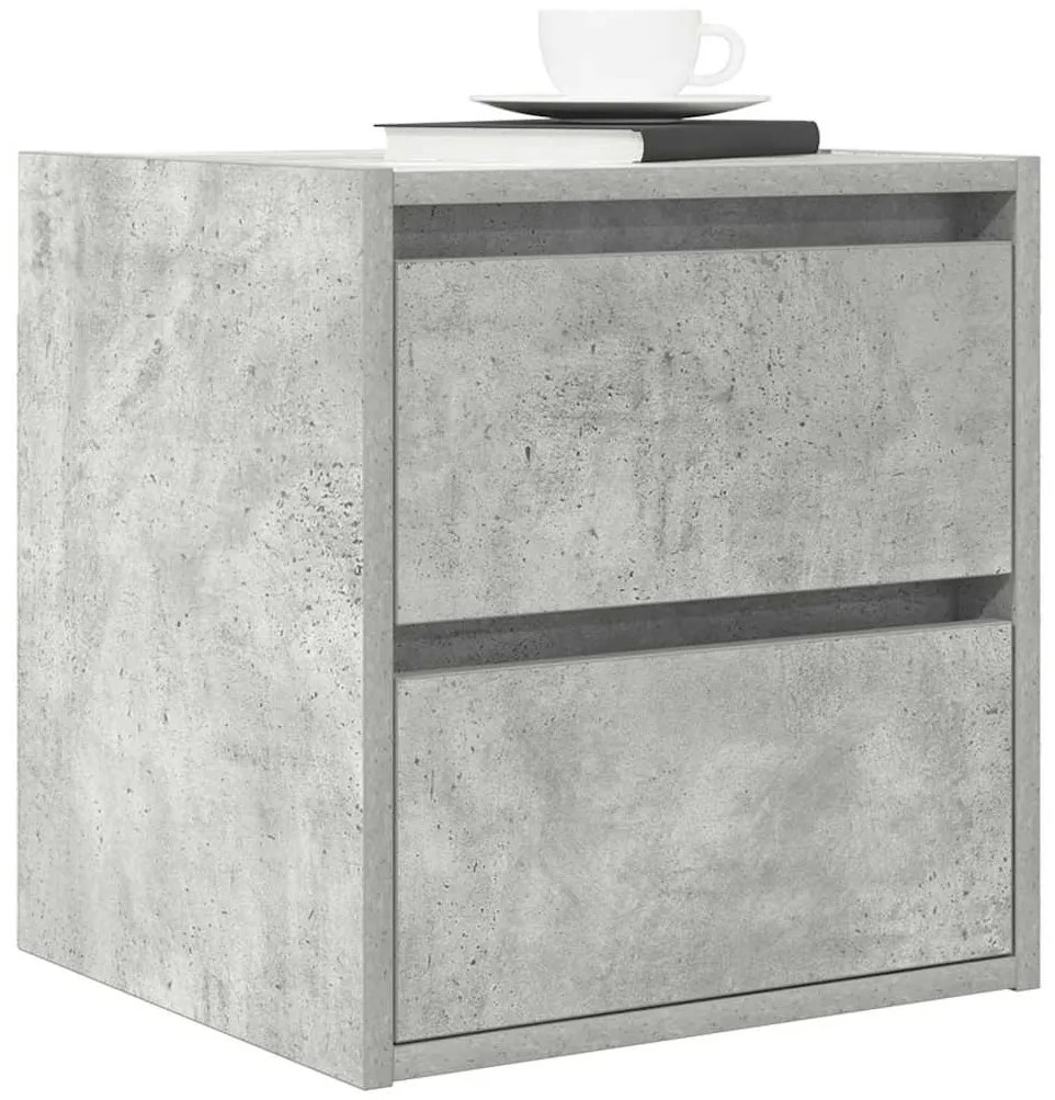 2 db betonszürke falra szerelhető éjjeliszekrény 38x34x40 cm