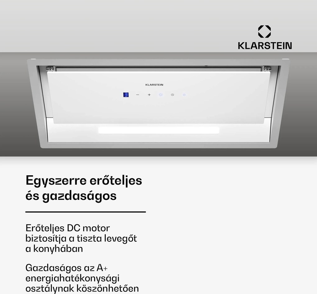 Klarstein Ventimate páraelszívó, érintéses vezérlés, elszívás/keringtetés, EEK A+, 3 szint, LED, csendes