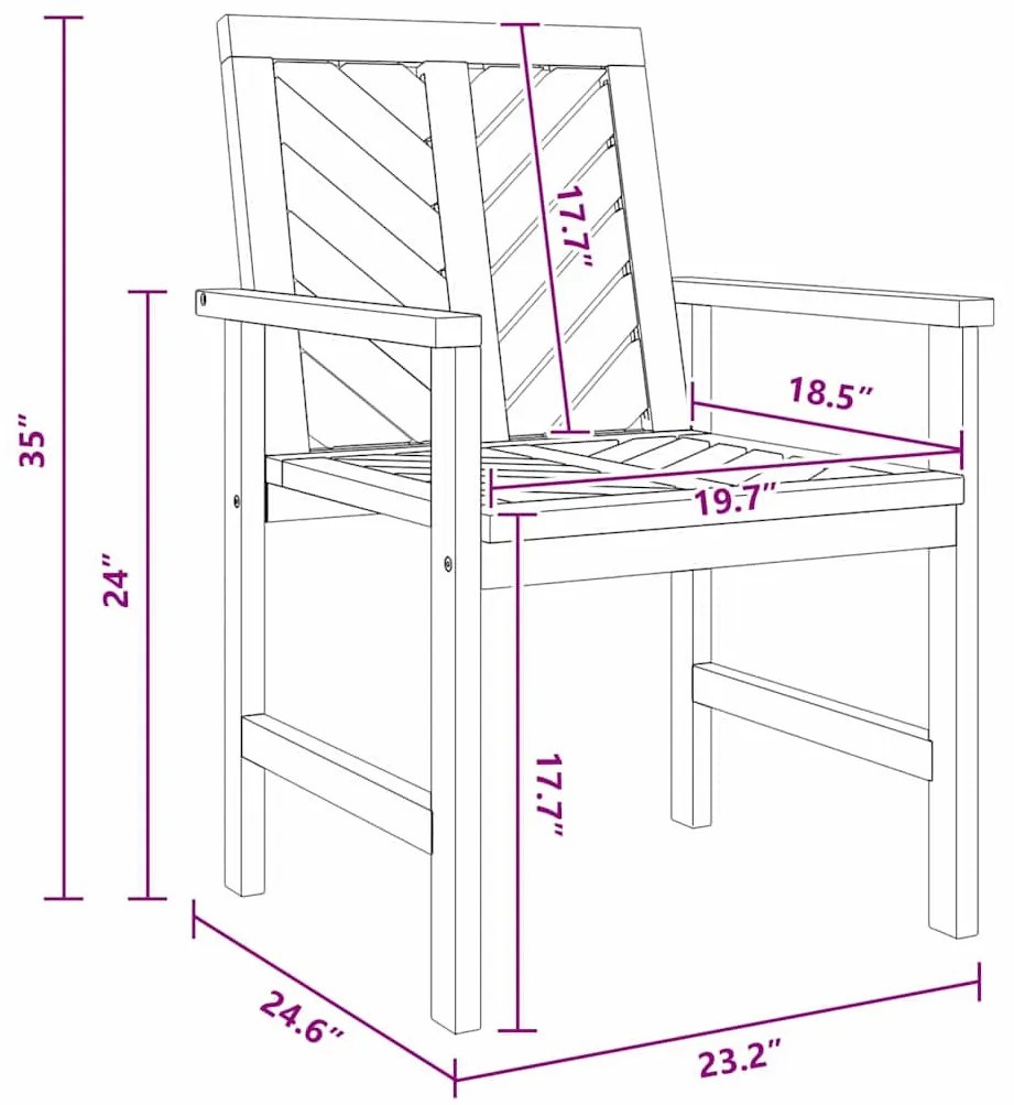 Kerti étkező székek 8 pcs Barna 59 x 62.5 x 89 cm tömör akácfa