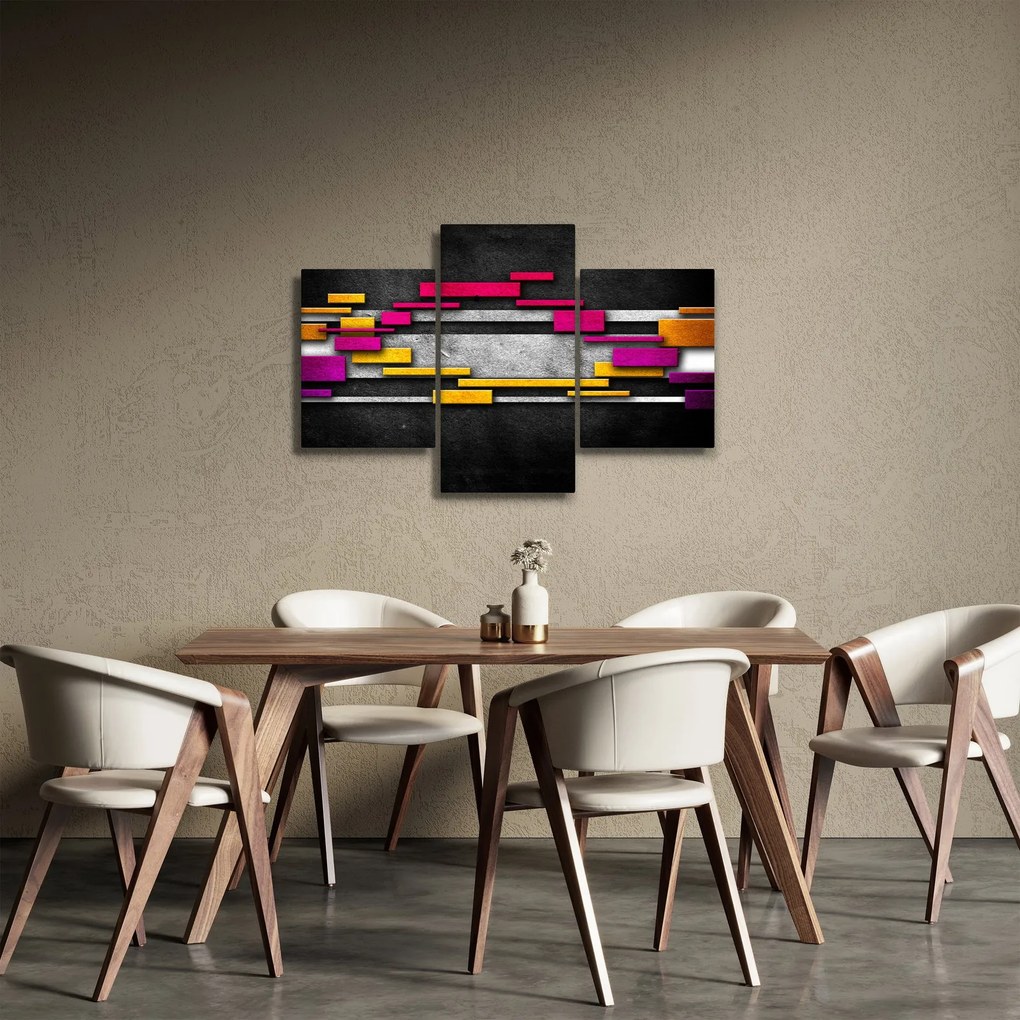 Egy kép a színes absztrakció fekete alapon (90x60 cm)