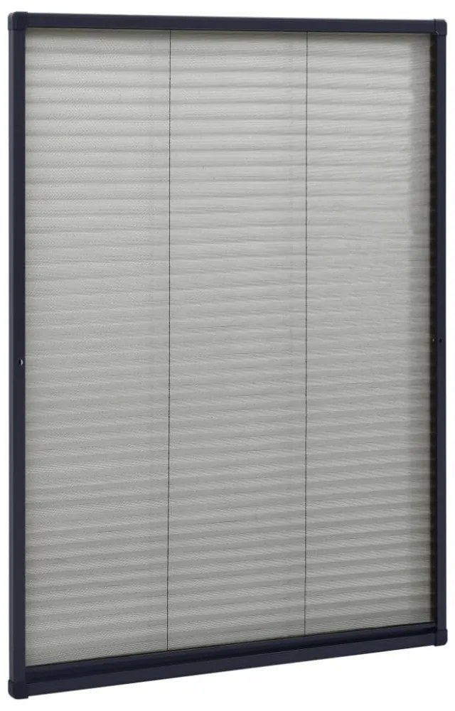 antracitszürke alumínium pliszé ablakszúnyogháló 80 x 120 cm