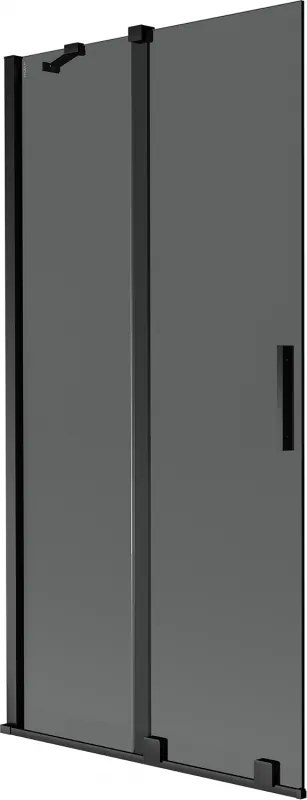 Mexen Velar kétszárnyú eltolható kádparaván 95 x 150 cm, grafit, fekete - 896-095-000-41-70