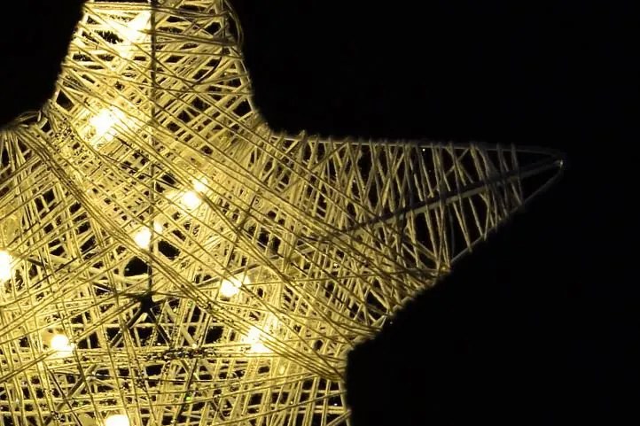 NEXOS Karácsonyi csillag 25 cm 10 LED meleg fehér