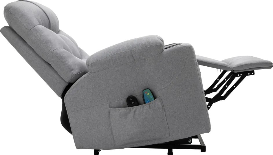 Állítható masszázs fotel, világosszürke, HUDSON