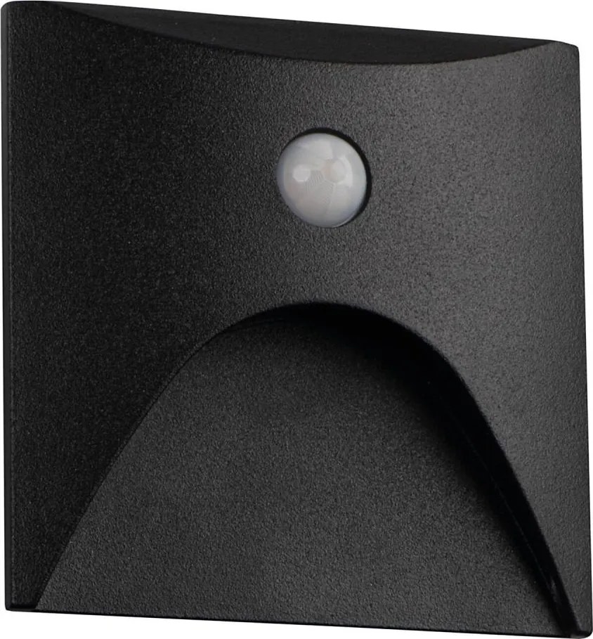 Kanlux 39130 - EXIN LED lépcsővilágító világítótest érzékelővel 2,5W/230V 3000K IP65 fekete, szögletes