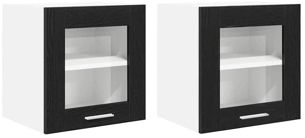 Függő szekrény Riga 2 pcs Fekete tölgy 40 x 31 x 40 cm Faanyag