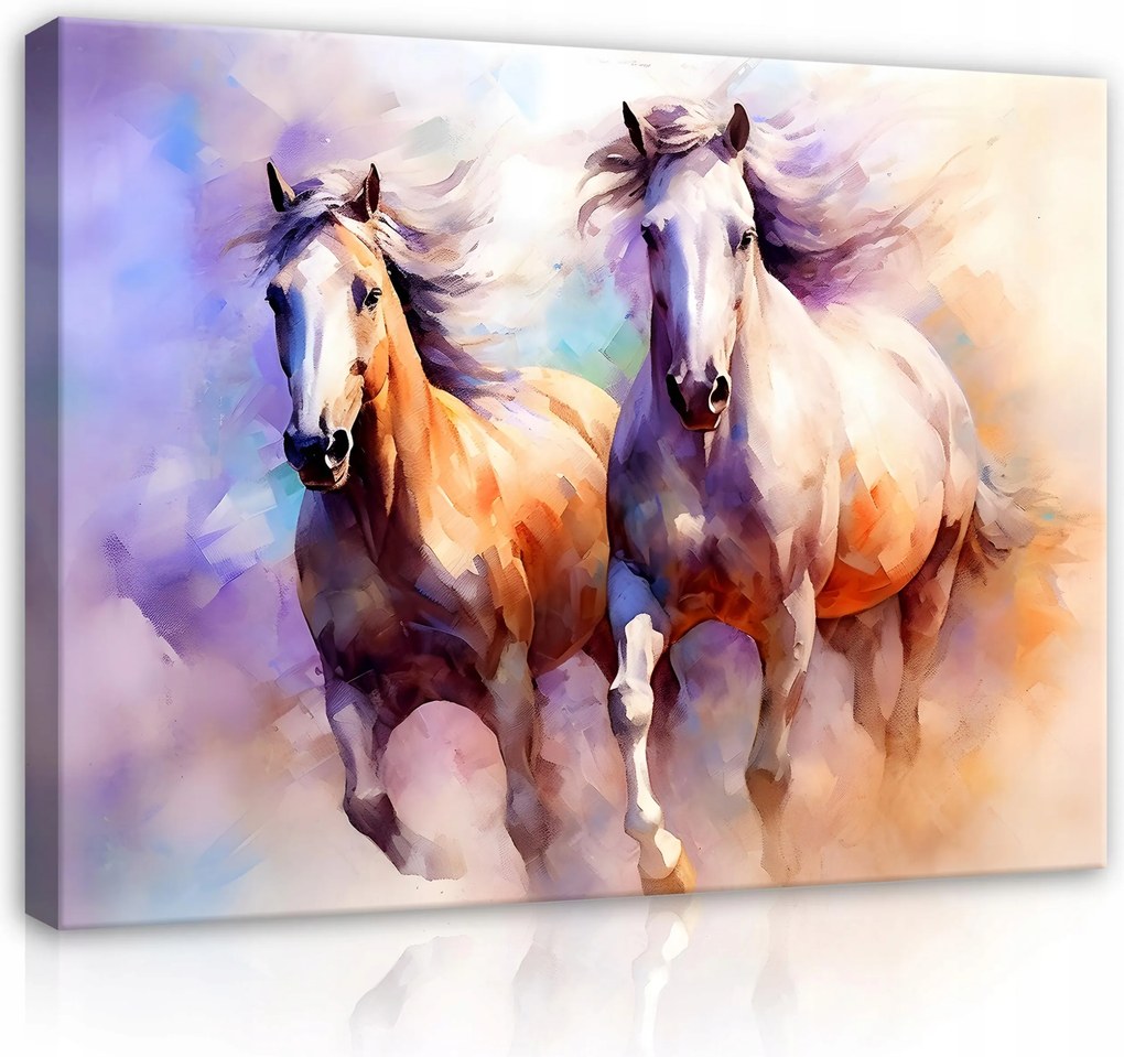 Vászonkép Lovak Absztrakt Akvarell Vászon Fal Hálószoba Nappali 100x70