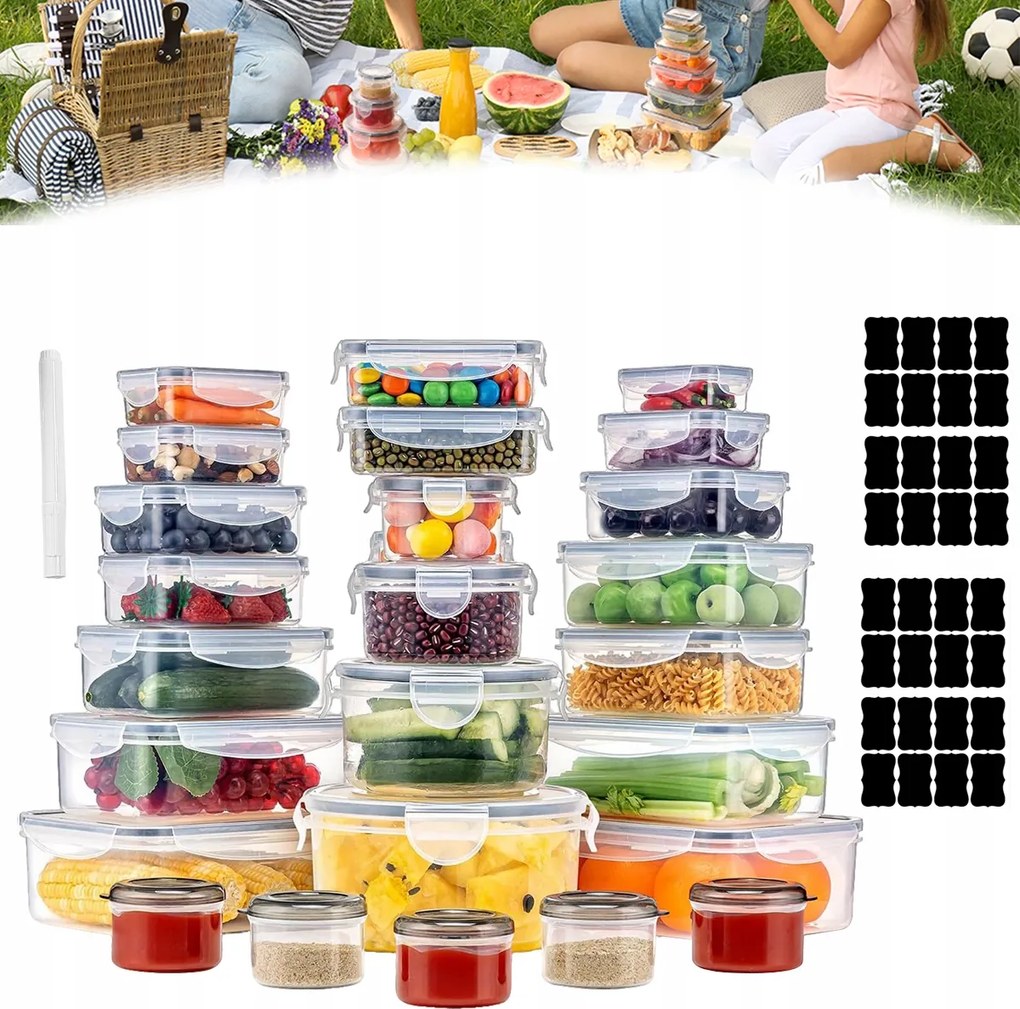 Ételtároló doboz, tároló doboz, hűtőszekrényhez 25db Meal Prep