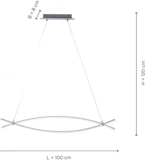 JUST LIGHT. 15382-55 - LED Csillár zsinóron MAJA 2xLED/8,4W/230V króm