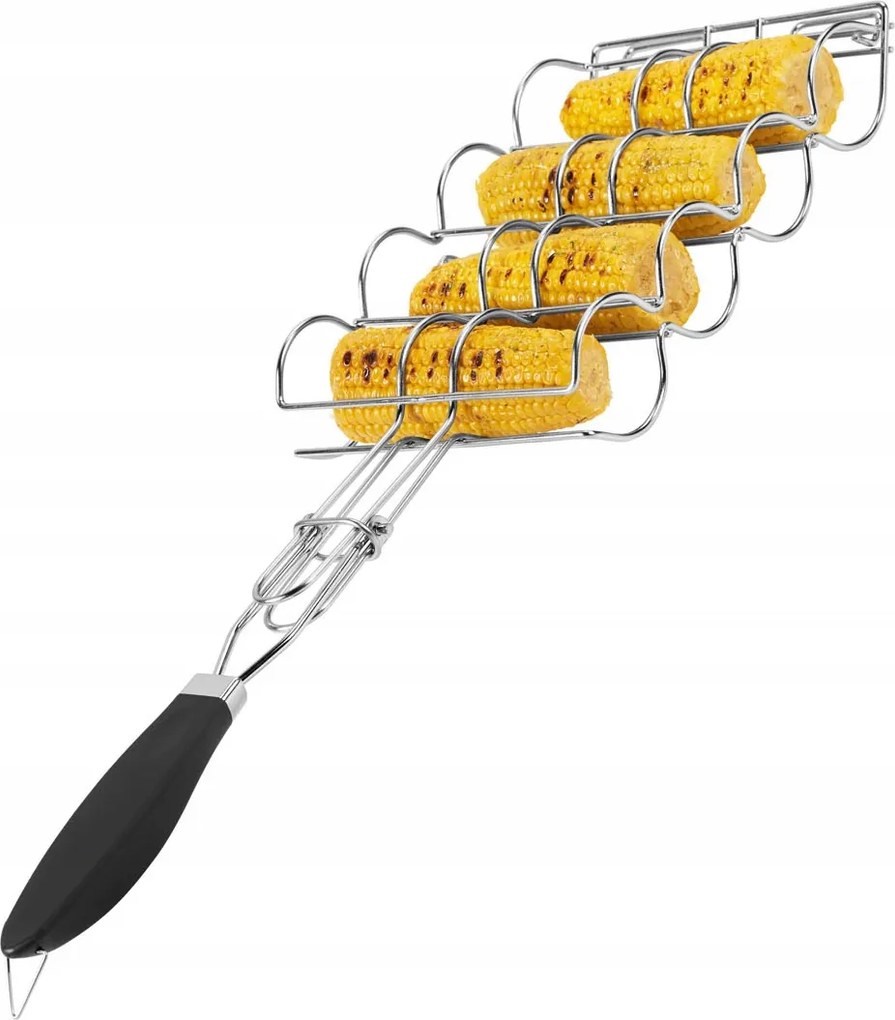 Grillmeister Acél grillrács, kukorica grillhez 25x18 cm (108/M593)