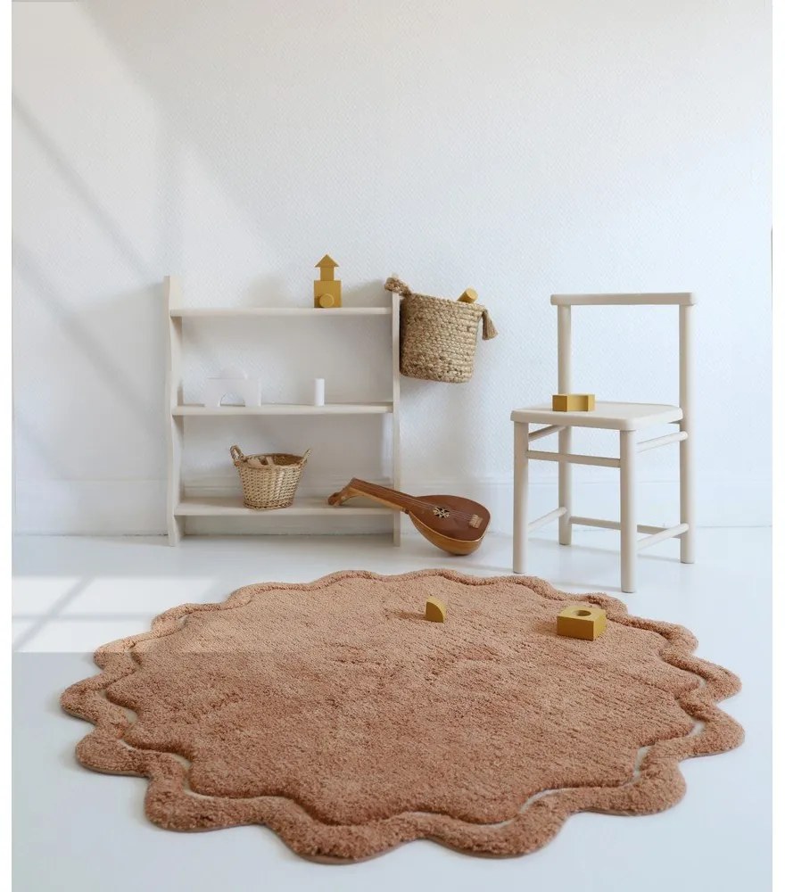 Téglavörös mosható kézi szövésű pamut kerek szőnyeg ø 110 cm Sweet April Toffee – Nattiot