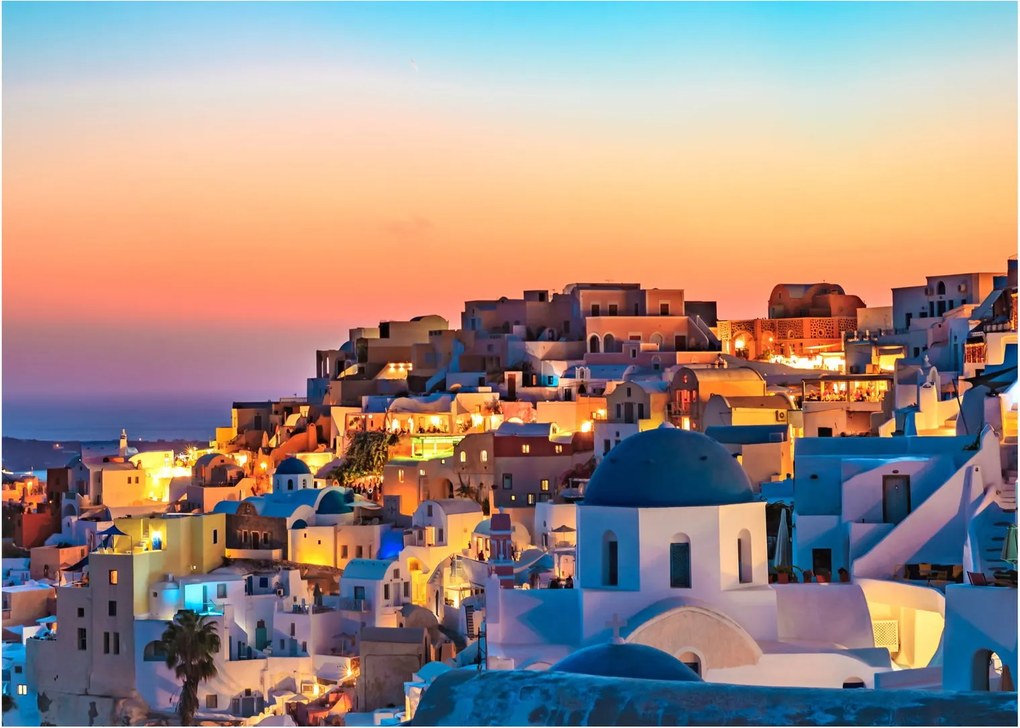 Kép - Santorini alkonyatkor (70x50 cm)