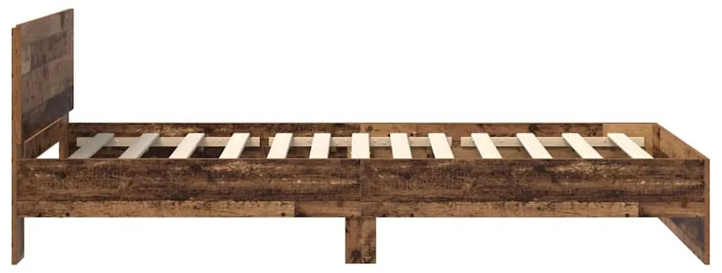 vidaXL Ágykeret LED -es lámpákkal Öreg fa 90 x 200 cm Faanyag