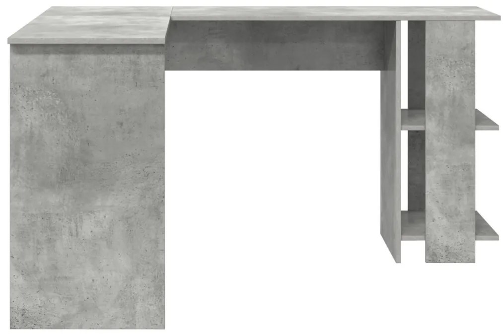 vidaXL Sarokíróasztal Beton Szürke 140 x 113,5 x 75 cm Faanyag