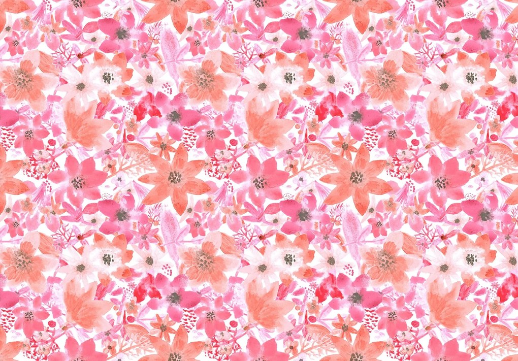 3D fotótapéta hatás Levelek virágok foltok 312 x 219