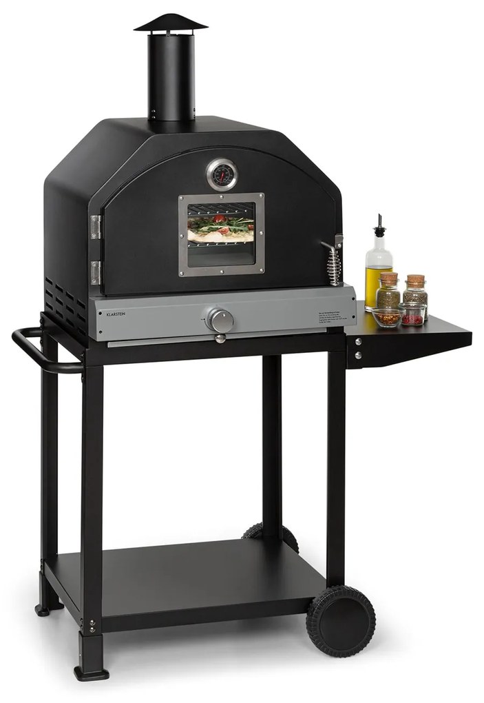 Pizzaiolo Pro, gázgrill pizzához, 76x143x66cm, samott kő, acél, hordozható