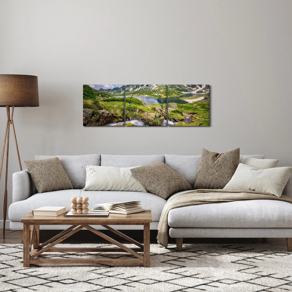 Kép - Kilátás a Rila hegyre (órával) (90x30 cm)