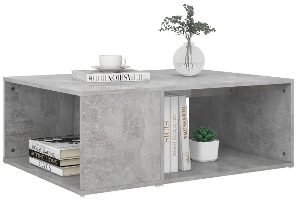 betonszürke szerelt fa dohányzóasztal 90 x 67 x 33 cm