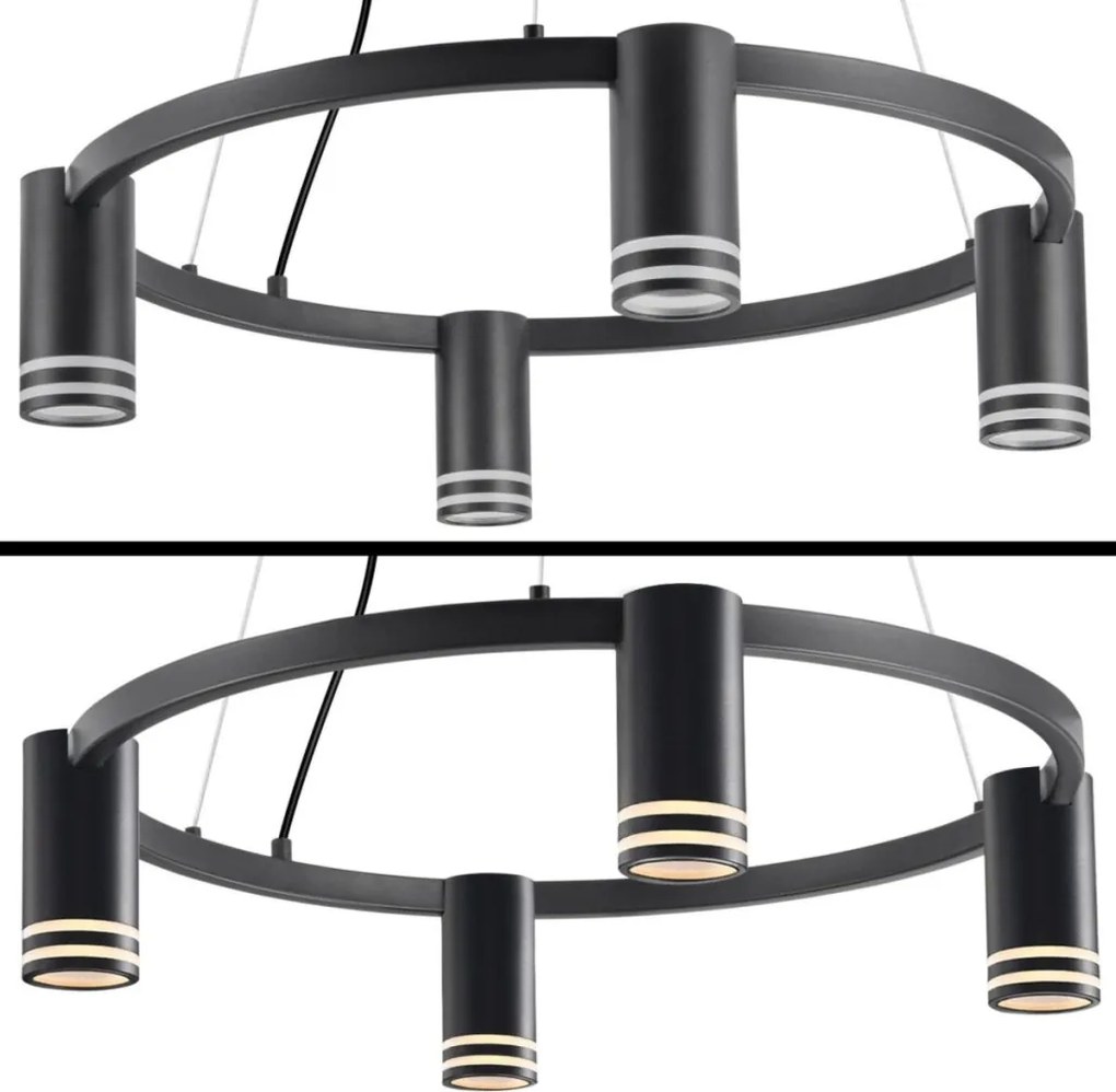 POLUX 327567 ROMA Modern Led Függesztett Lámpa Fekete GU10 IP20