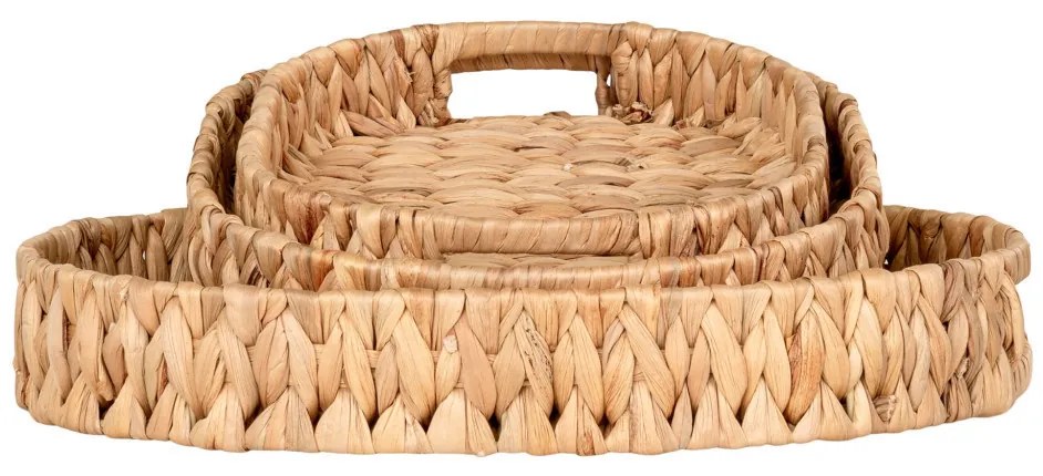 Estoril fonott tálcák, vízi jácint, natúr, 3 db-os szett