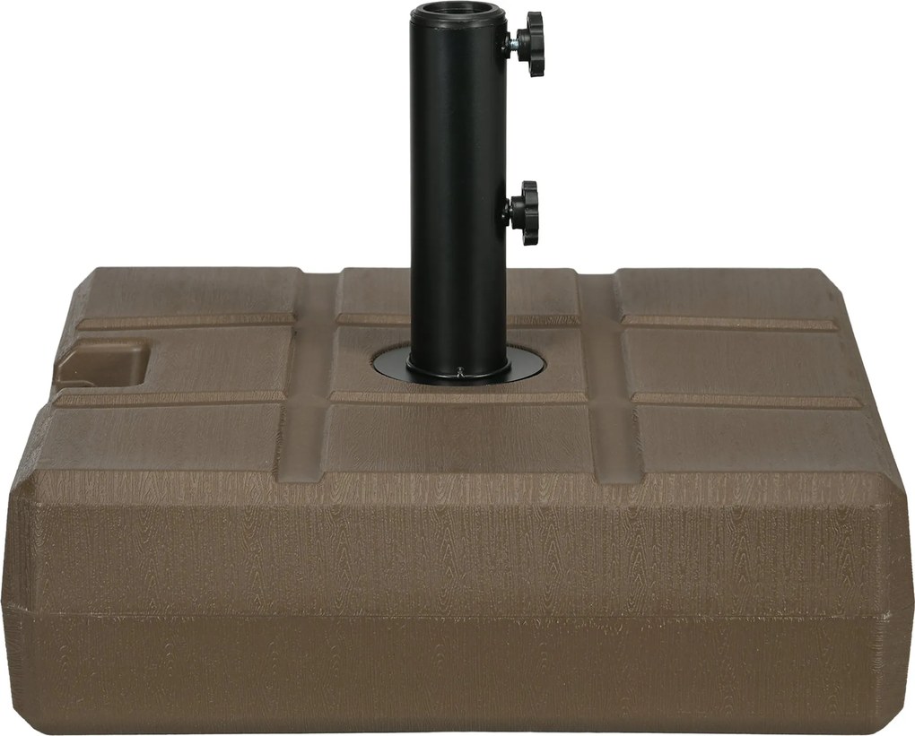 Outsunny Tölthető Kerti Napernyő Talp Beépített Fogantyúval és Oldalsó Kiömlővel, HDPE Napernyő Állvány, Ø28/38/48 mm-es Napernyő Oszlopokhoz, 49x49x3