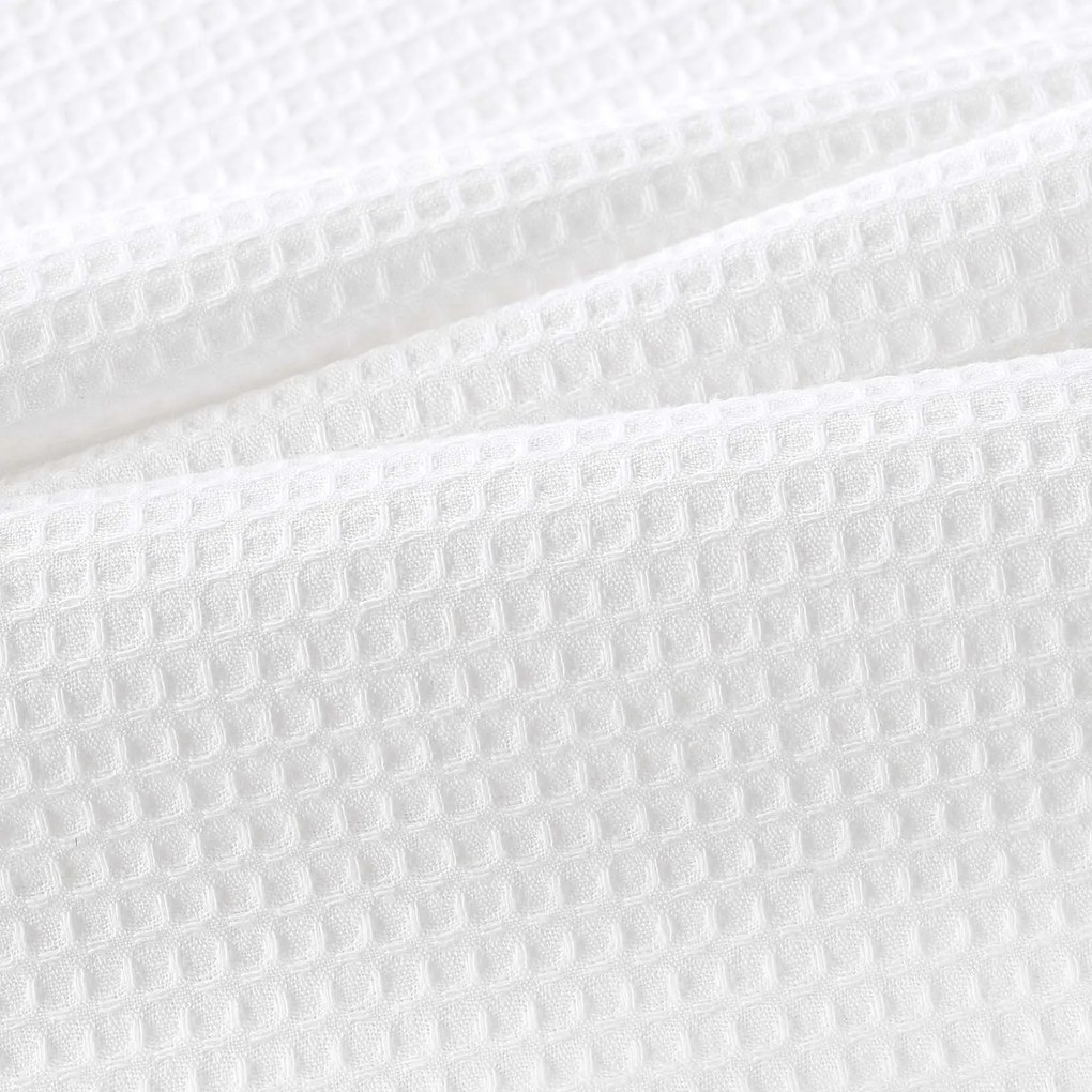 Goldea karácsonyi hímzett waffle konyharuha - gömbök az ágon fehér háttéren 50 x 70 cm