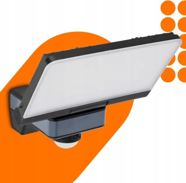 LED reflektor mozgás- és alkonyatérzékelővel LED/44W/230V 4200K IP54 fekete