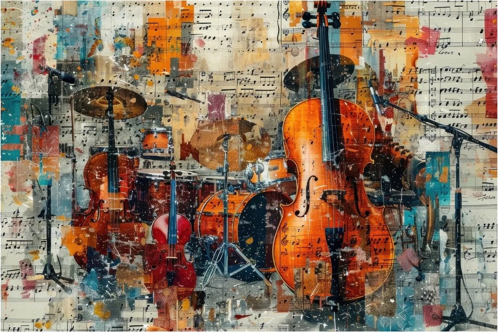 Kép - Hangszerek (90x60 cm)