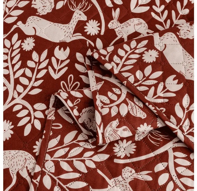 Ágytakaró mintával FOREST ANIMALS, barna Méret: 170 x 210 cm