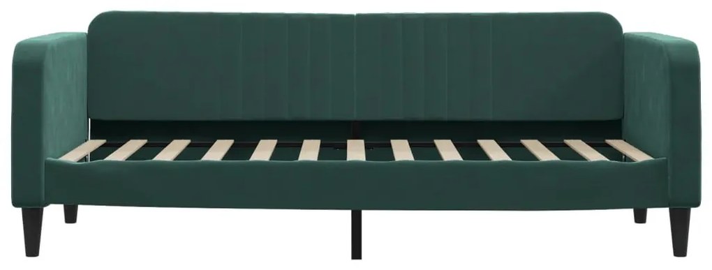 sötétzöld bársony heverő matraccal 80 x 200 cm