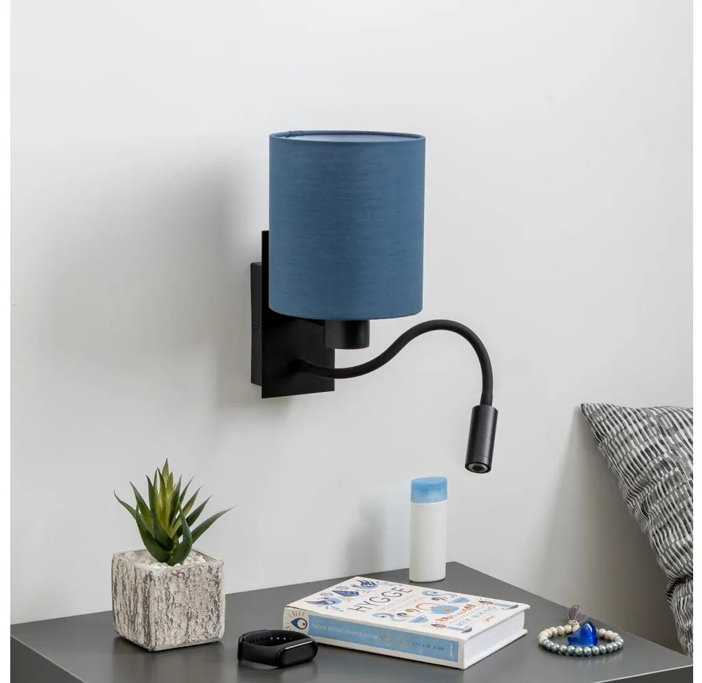 Brilagi - LED Fali lámpa NUBILA 1xE27/25W/230V+ LED/3W fekete/sötét kék