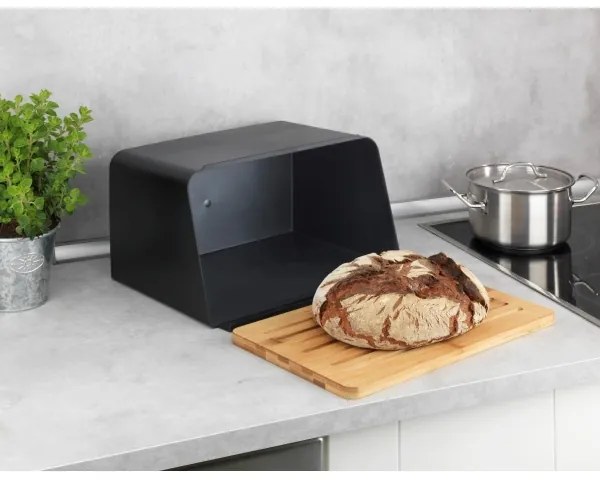 WENKO 54098100 - KUBO kenyértartó 35x26,5 cm fekete/barna