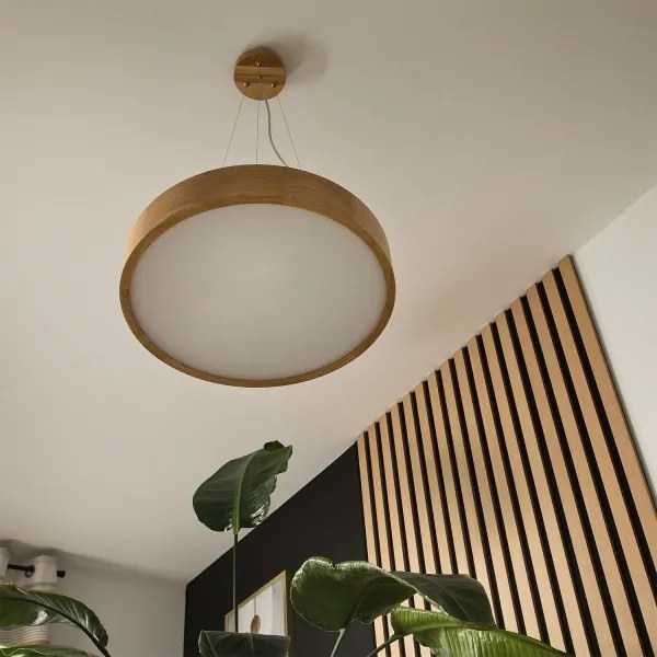 Brilagi - LED RGBW dimmelhető csillár CARVALHO 3xE27/15W/230V Wi‑Fi, tölgy, átm. 47,5 cm